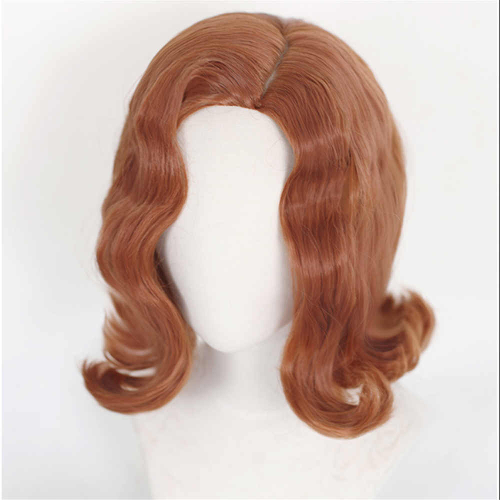 la regina di Gambit beth Harmont Cosplay parrucca marrone 20s donne retrò capelli ondulati Halloween cosplay
